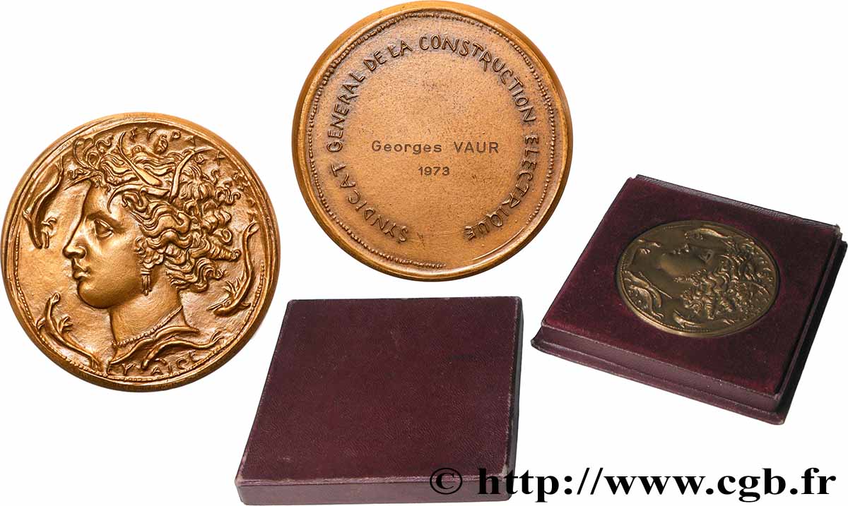FUNFTE FRANZOSISCHE REPUBLIK Médaille, Syndicat général de la construction électrique fVZ