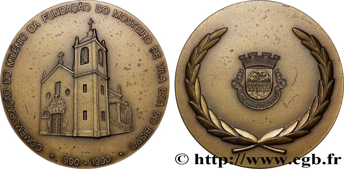 PORTUGAL Médaille, Millénaire de la fondation du monastère de Vila Boa do Bispo SUP
