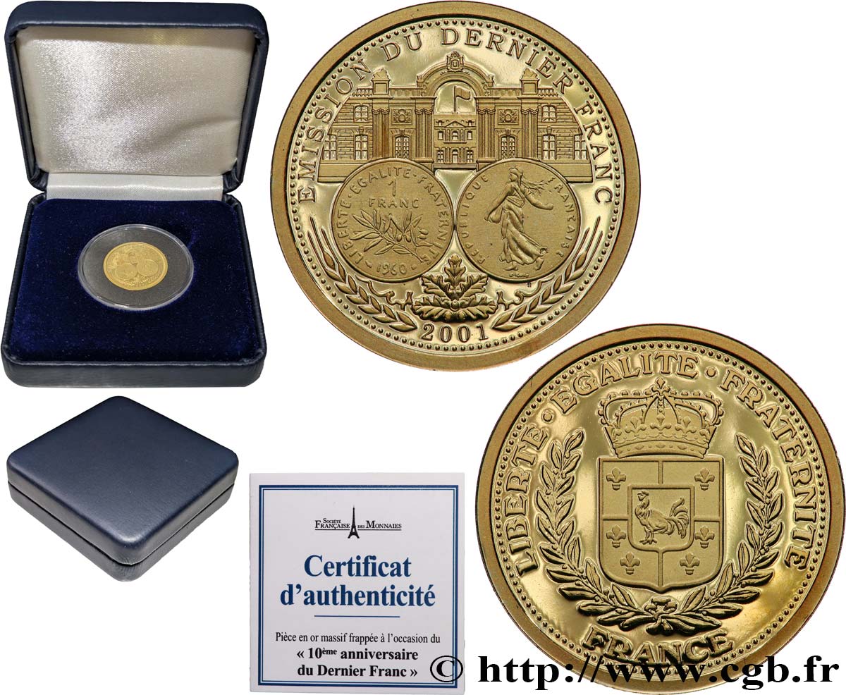 V REPUBLIC Médaille, Emission du dernier Franc Proof set