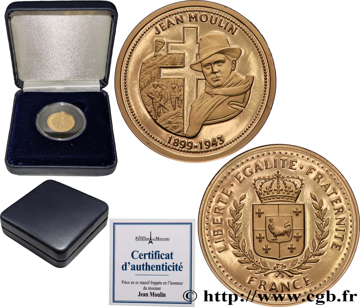 V REPUBLIC Médaille, Jean Moulin Proof set