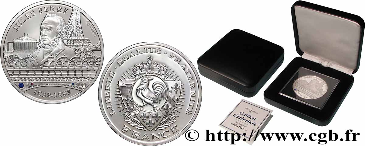 V REPUBLIC Médaille, 120e anniversaire de la disparition de Jules Ferry Proof set