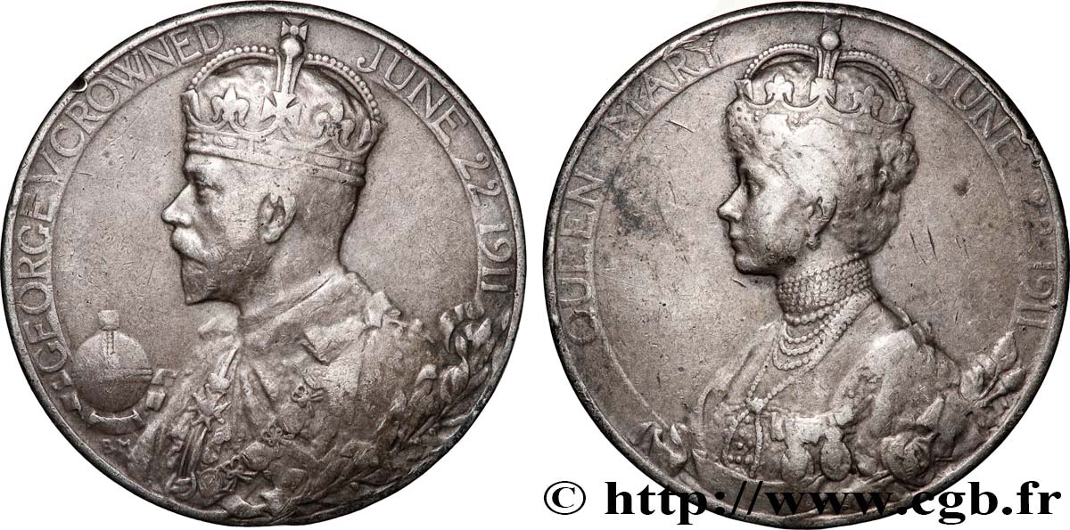 GRANDE-BRETAGNE - GEORGES V Médaille, Commémoration du couronnement q.BB