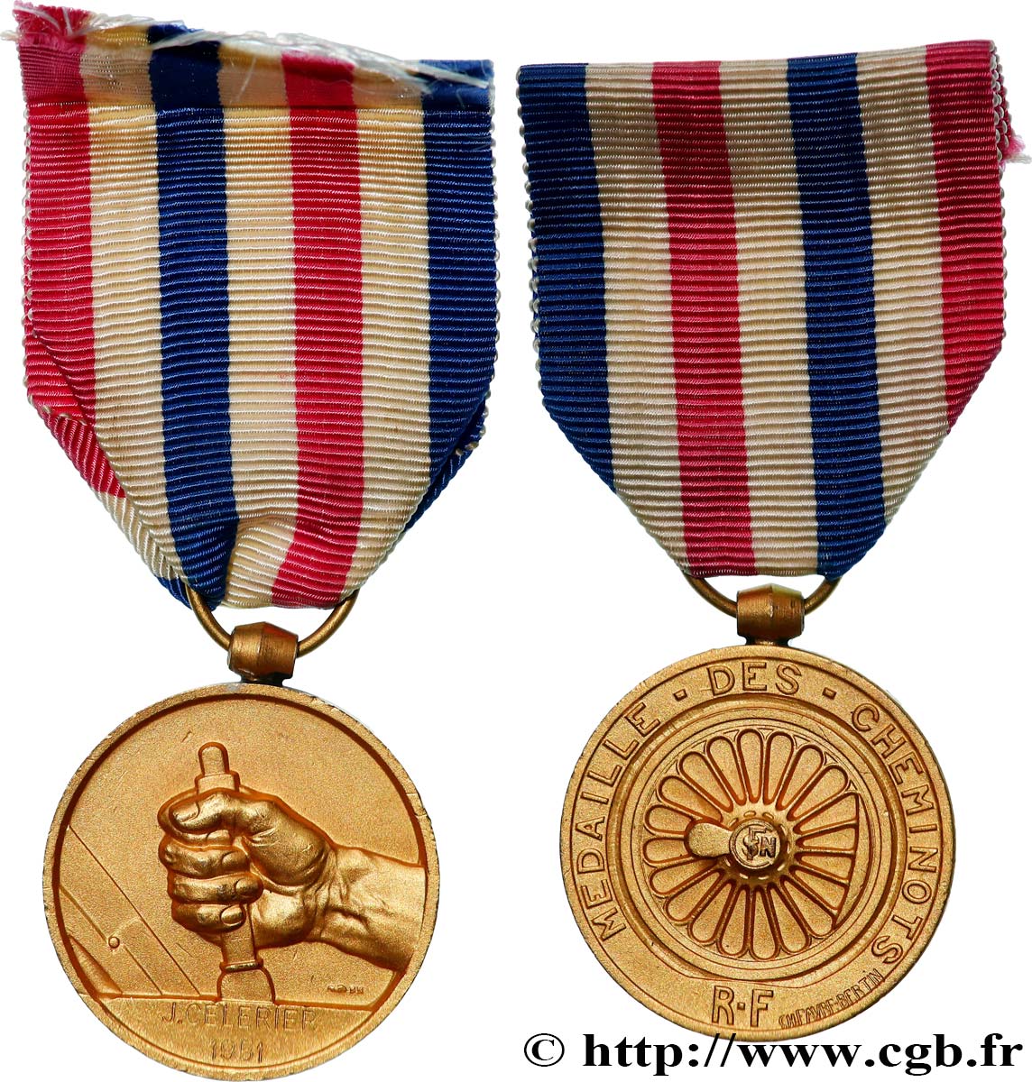 QUATRIÈME RÉPUBLIQUE Médaille des cheminots TTB+