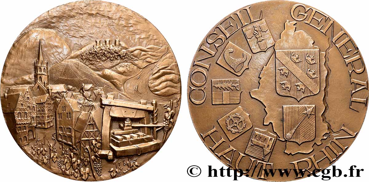 V REPUBLIC Médaille, Conseil général du Haut-Rhin AU