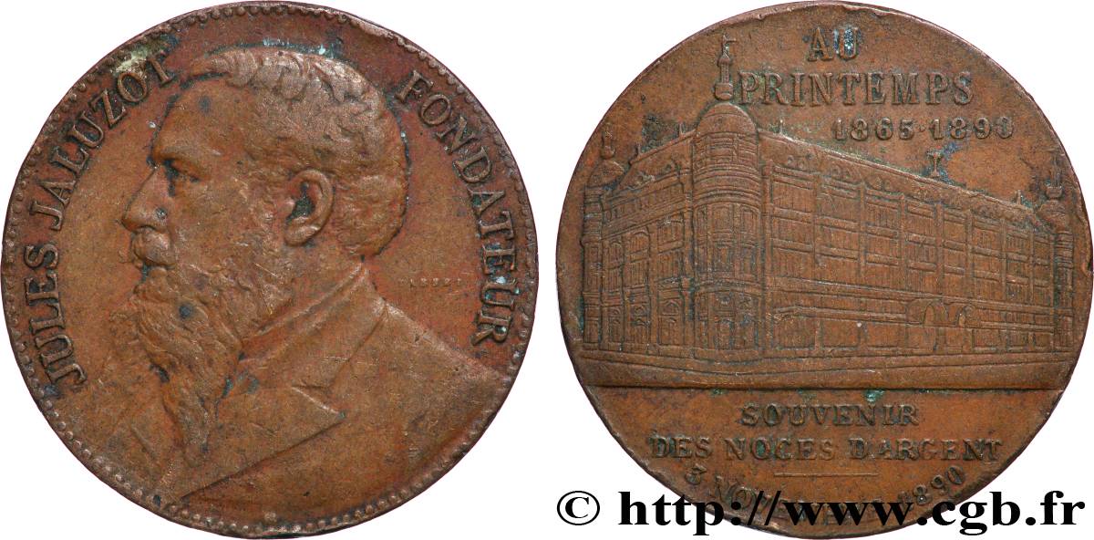 SOCIÉTÉS COMMERCIALES Médaille, Au Printemps, 20e anniversaire TB+