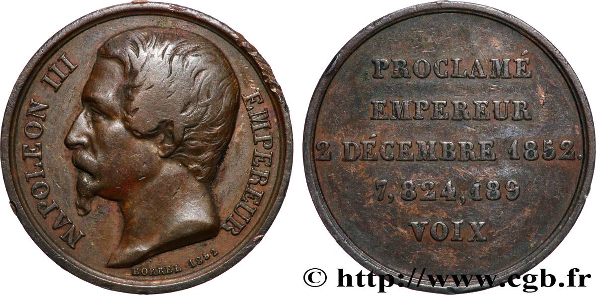 SECONDO IMPERO FRANCESE Médaille, Proclamation de l’empire q.BB