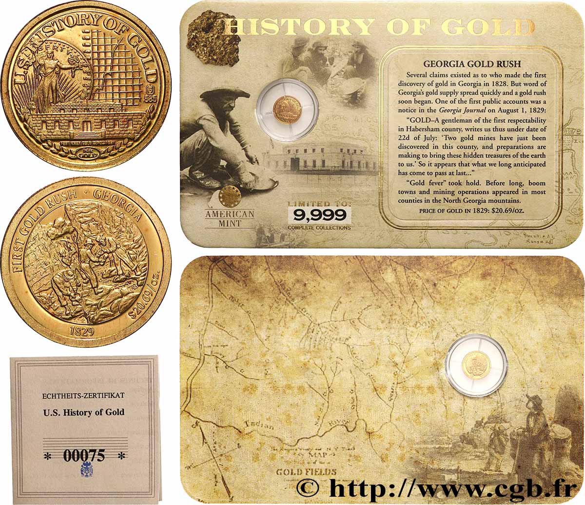 ÉTATS-UNIS D AMÉRIQUE Médaille, Georgia Gold rush Proof set