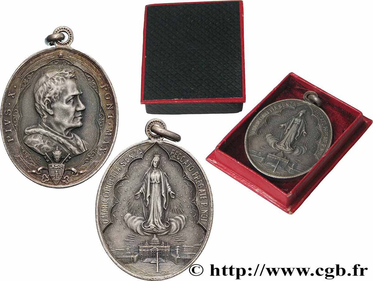 VATICAN - PIE X (Giuseppe Melchiorre Sarto) Médaille, Marie conçue sans péché SUP