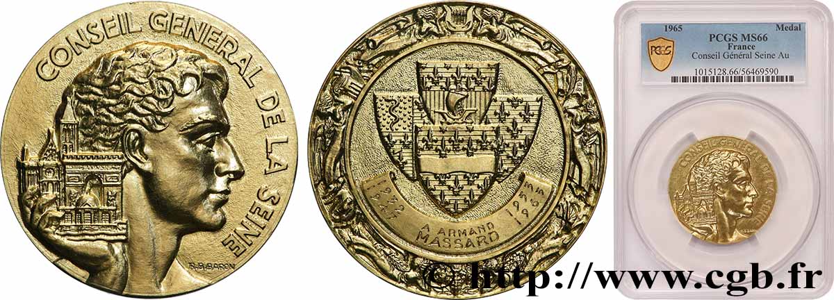 CINQUIÈME RÉPUBLIQUE Médaille, Conseil général de la Seine FDC66