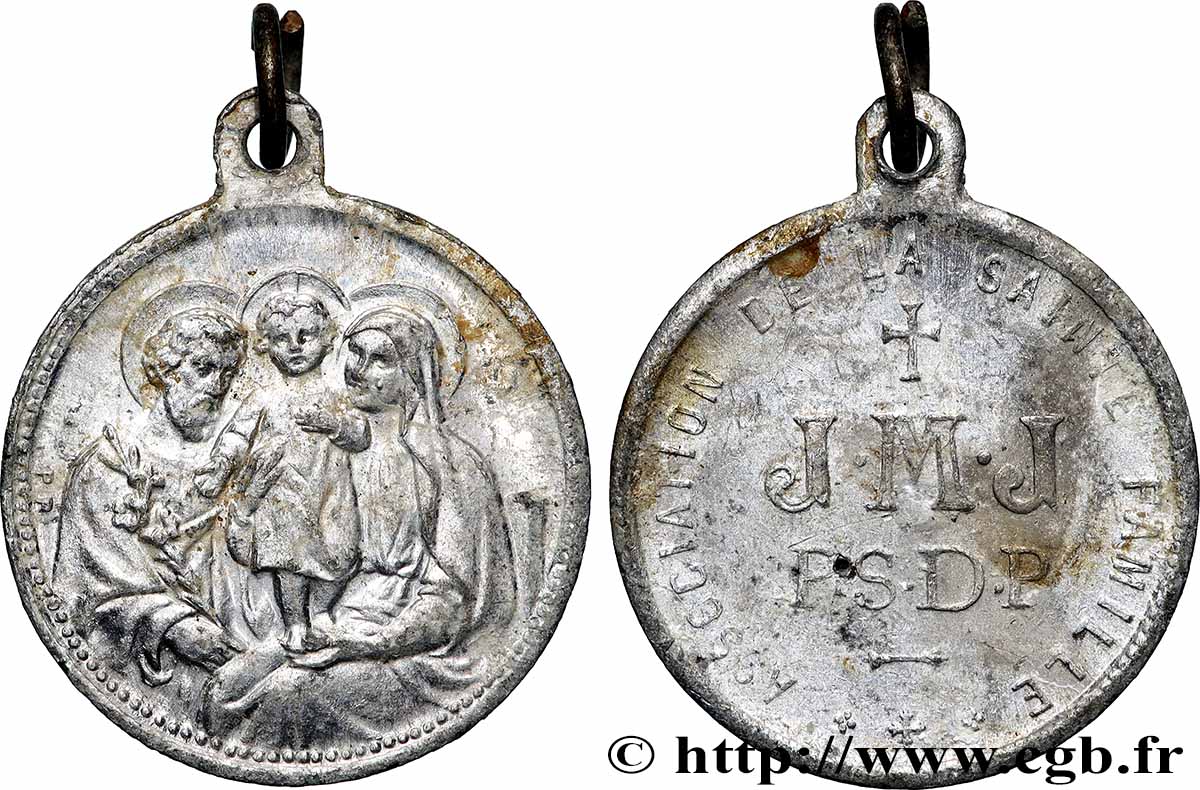 MÉDAILLES RELIGIEUSES Médaille, Association de la Sainte Famille SS