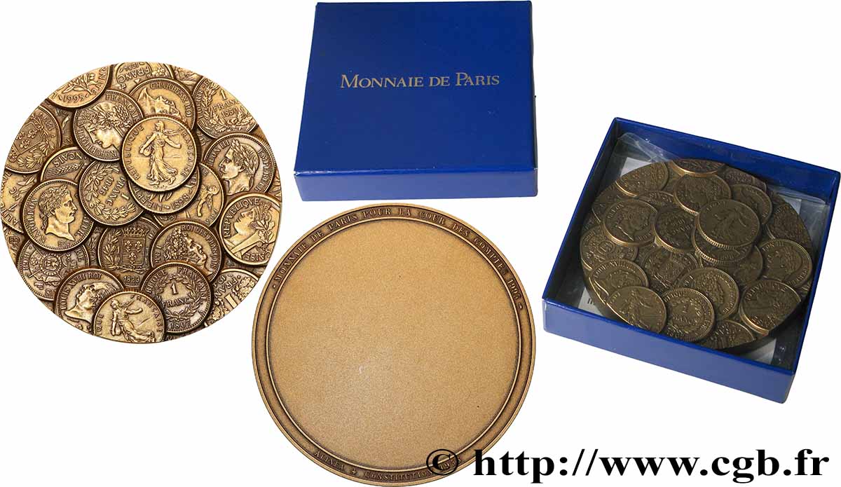V REPUBLIC Médaille, Monnaie de Paris pour la cour des comptes AU