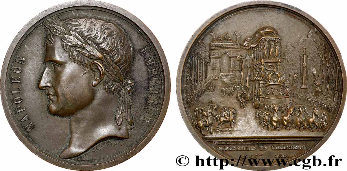 LOUIS-PHILIPPE Ier Médaille, Retour des cendres - funérailles de l’Empereur, refrappe TTB+