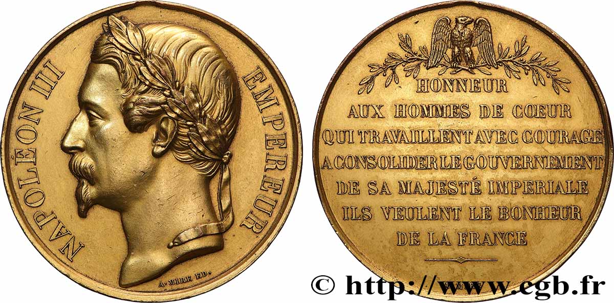 ZWEITES KAISERREICH Médaille, Hommage aux ministres de Napoléon III fVZ