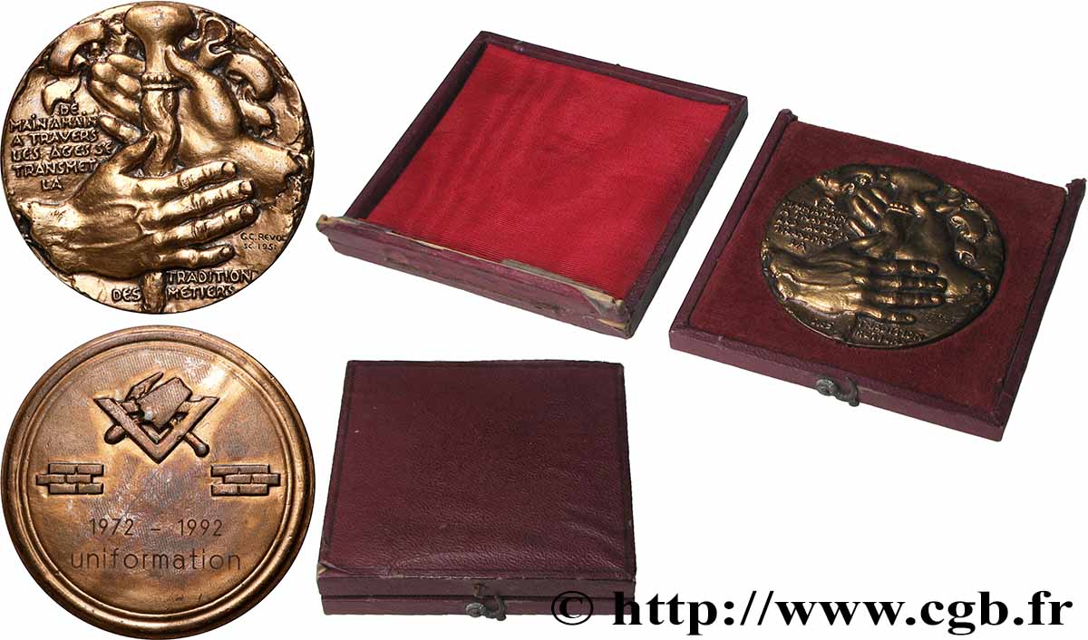 IV REPUBLIC Médaille, Hommage amical des ébénistes d’art AU