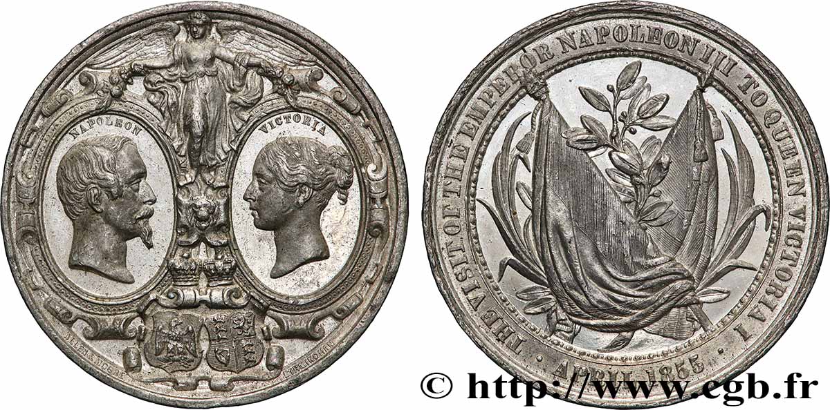 SECONDO IMPERO FRANCESE Médaille, Visite de Napoléon III à Victoria q.SPL