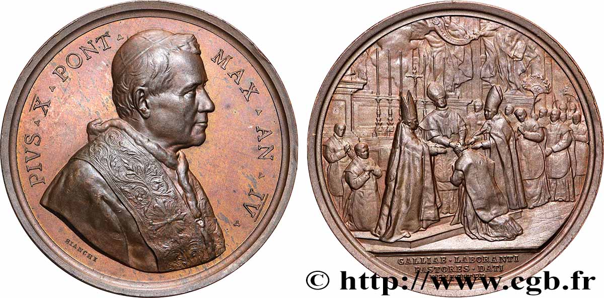 VATICAN - PIE X (Giuseppe Melchiorre Sarto) Médaille, Consécration d’évêque SUP