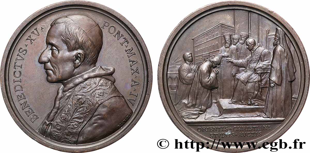 VATICAN - BENOîT XV (Giacomo Dalla Chiesa) Médaille, Fondation de l’institut pontifical pour les études orientales VZ