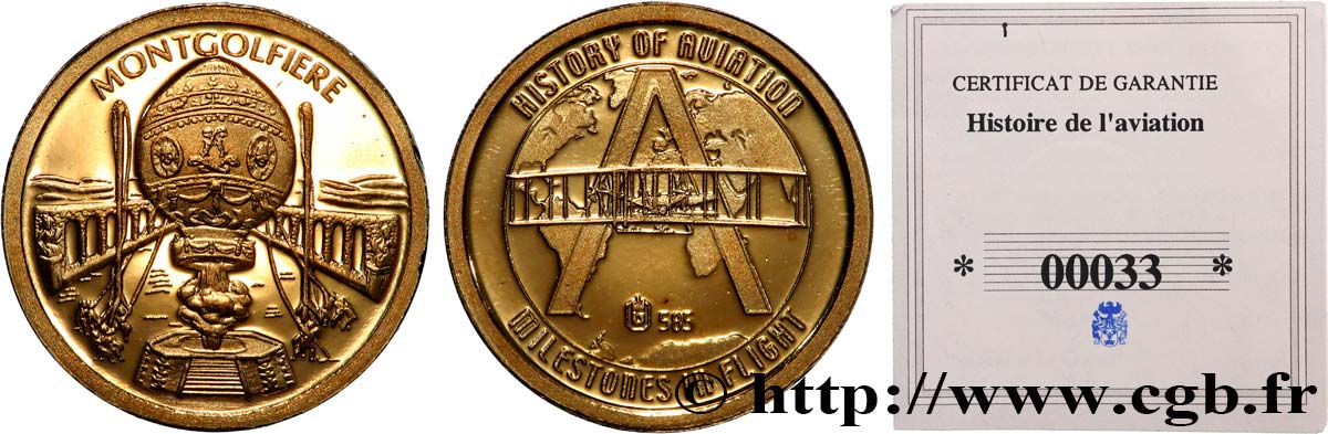 LITERATURE : WRITERS - POETS Médaille, Montgolfière Proof set