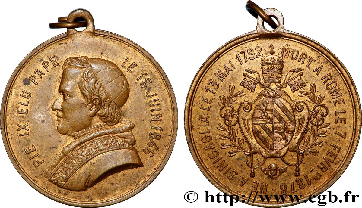 ITALIEN - KIRCHENSTAAT - PIE IX. Giovanni Maria Mastai Ferretti) Médaille, Décès du pape fVZ