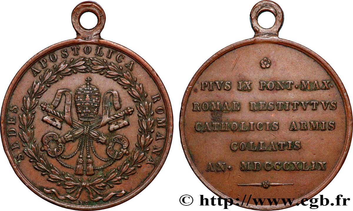 ITALIEN - KIRCHENSTAAT - PIE IX. Giovanni Maria Mastai Ferretti) Médaille, Siège apostolique romain SS