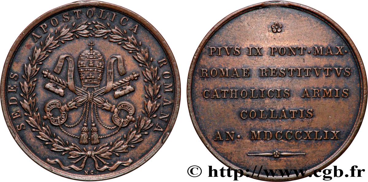 ITALIEN - KIRCHENSTAAT - PIE IX. Giovanni Maria Mastai Ferretti) Médaille, Siège apostolique romain SS