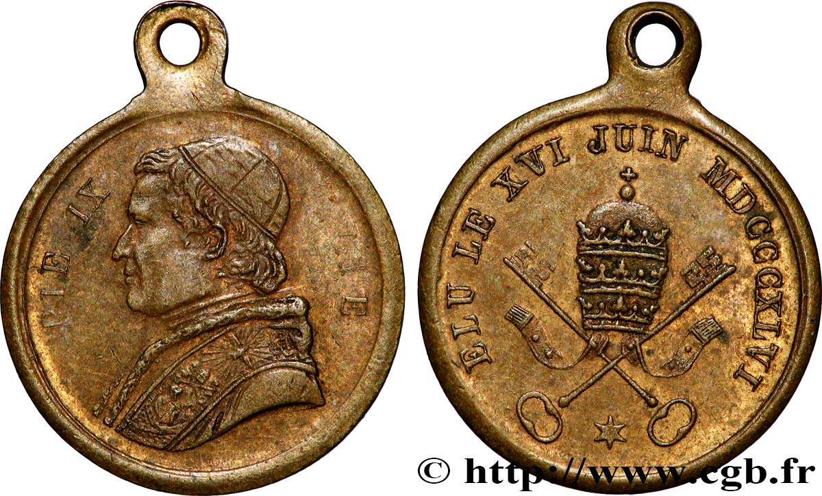 ITALIEN - KIRCHENSTAAT - PIE IX. Giovanni Maria Mastai Ferretti) Médaille, élection du pape SS