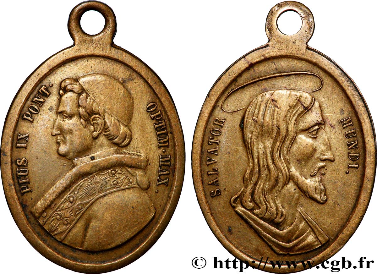 ITALIEN - KIRCHENSTAAT - PIE IX. Giovanni Maria Mastai Ferretti) Médaille, Salvador Mundi SS