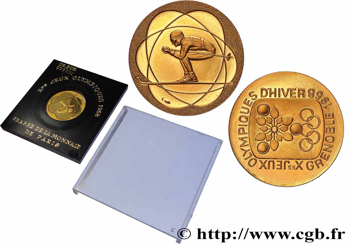 V REPUBLIC Médaille, Xes Jeux Olympiques d’Hiver de Grenoble AU