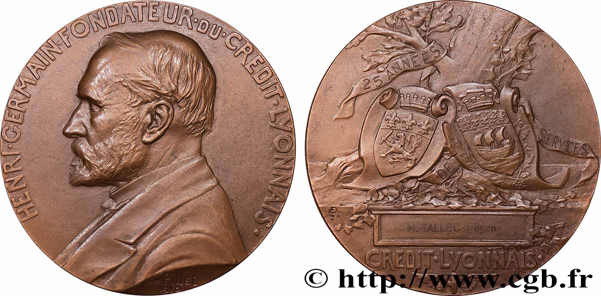 CINQUIÈME RÉPUBLIQUE Médaille, Crédit Lyonnais TTB+