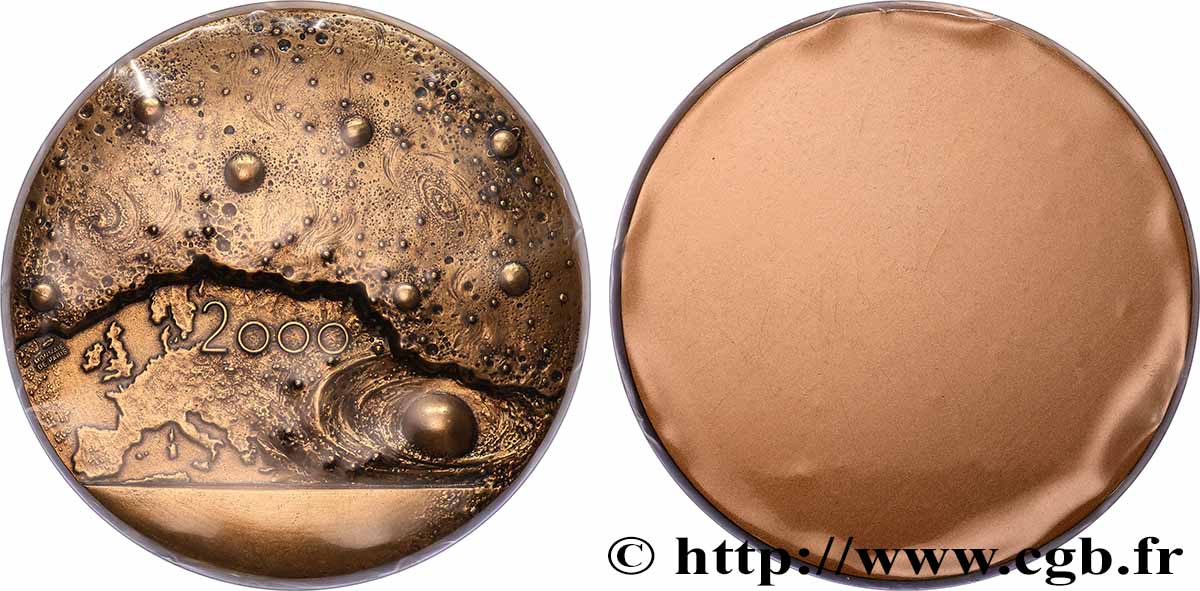 FUNFTE FRANZOSISCHE REPUBLIK Médaille calendrier, L’Europe et l’espace, tirage uniface VZ