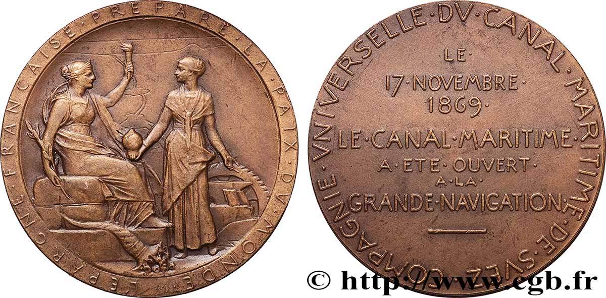 KANÄLE UND WASSERSTRASSENVERKEHR Médaille, Compagnie universelle du canal maritime de Suez fVZ