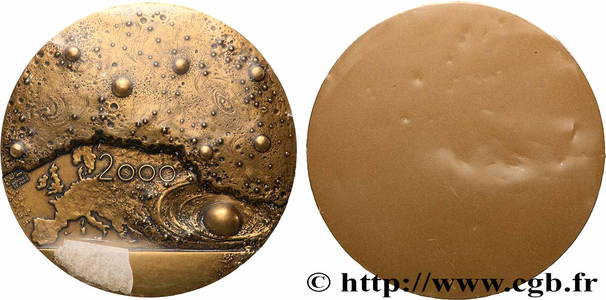 FUNFTE FRANZOSISCHE REPUBLIK Médaille calendrier, L’Europe et l’espace, tirage uniface fST