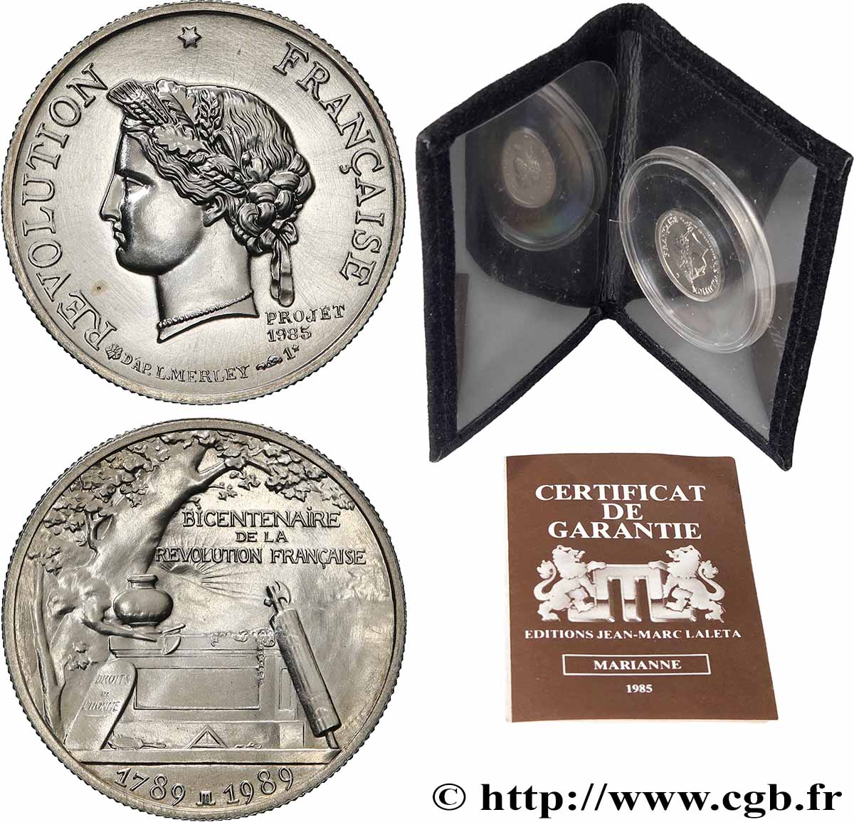 V REPUBLIC Médaille, Bicentenaire de la Révolution Française AU