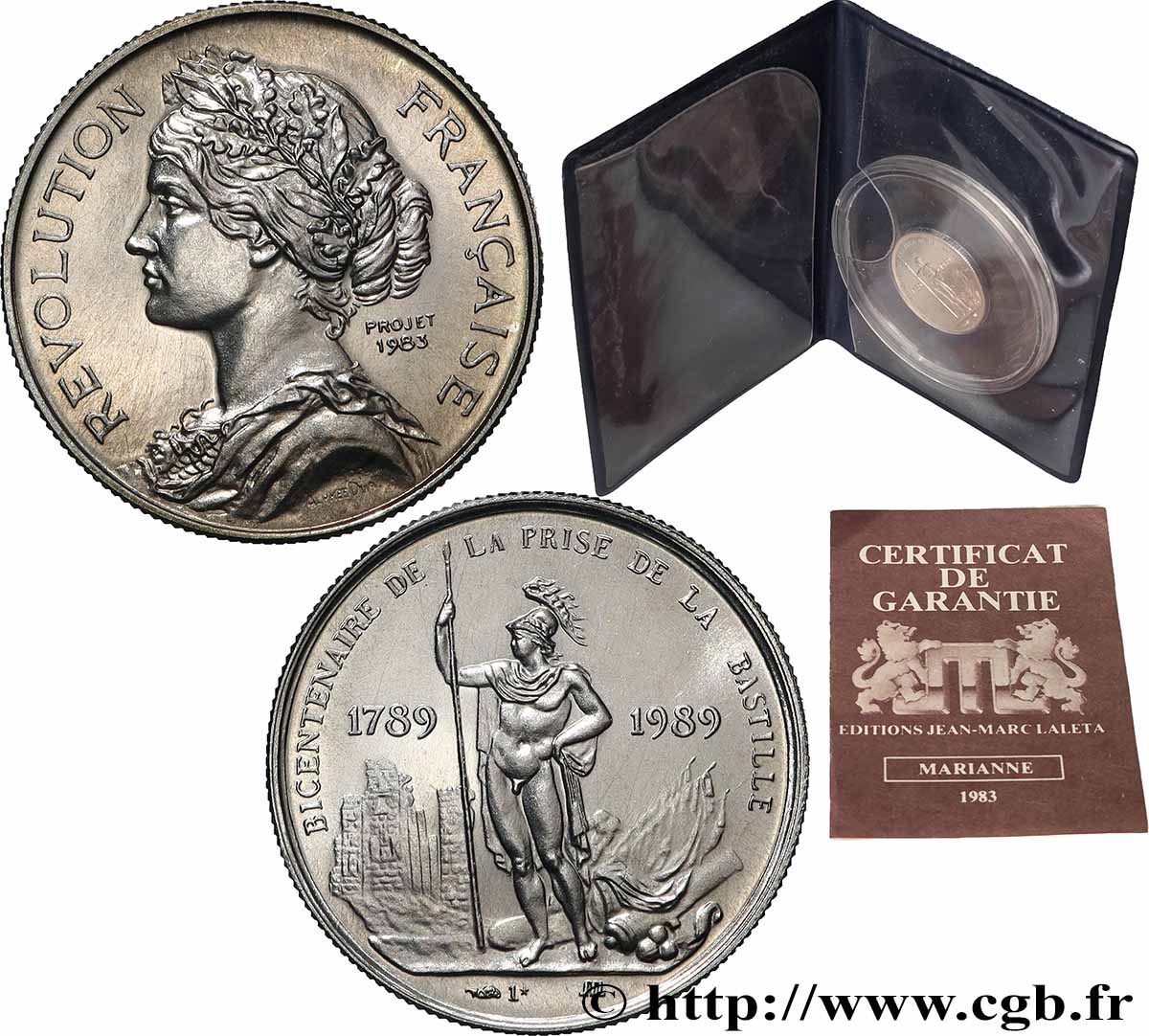 V REPUBLIC Médaille, Bicentenaire de la Révolution Française MS