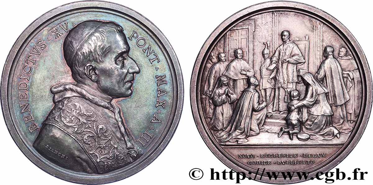 VATICAN - BENOîT XV (Giacomo Dalla Chiesa) Médaille, Promulgation du Code de droit canonique fVZ/VZ