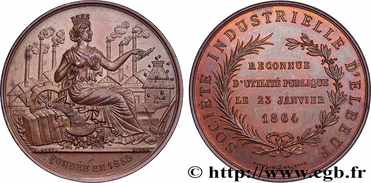 ENTREPRISES, INDUSTRIES ET COMMERCES DIVERS Médaille, Société industrielle d’Elbeuf SUP
