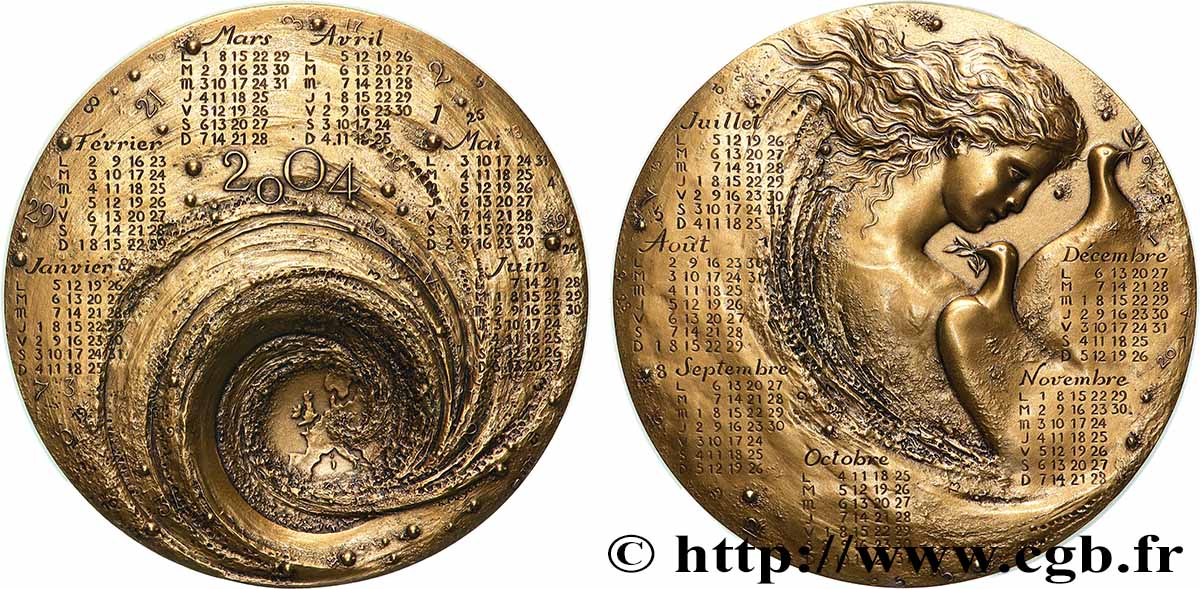 CINQUIÈME RÉPUBLIQUE Médaille calendrier, Europe SPL