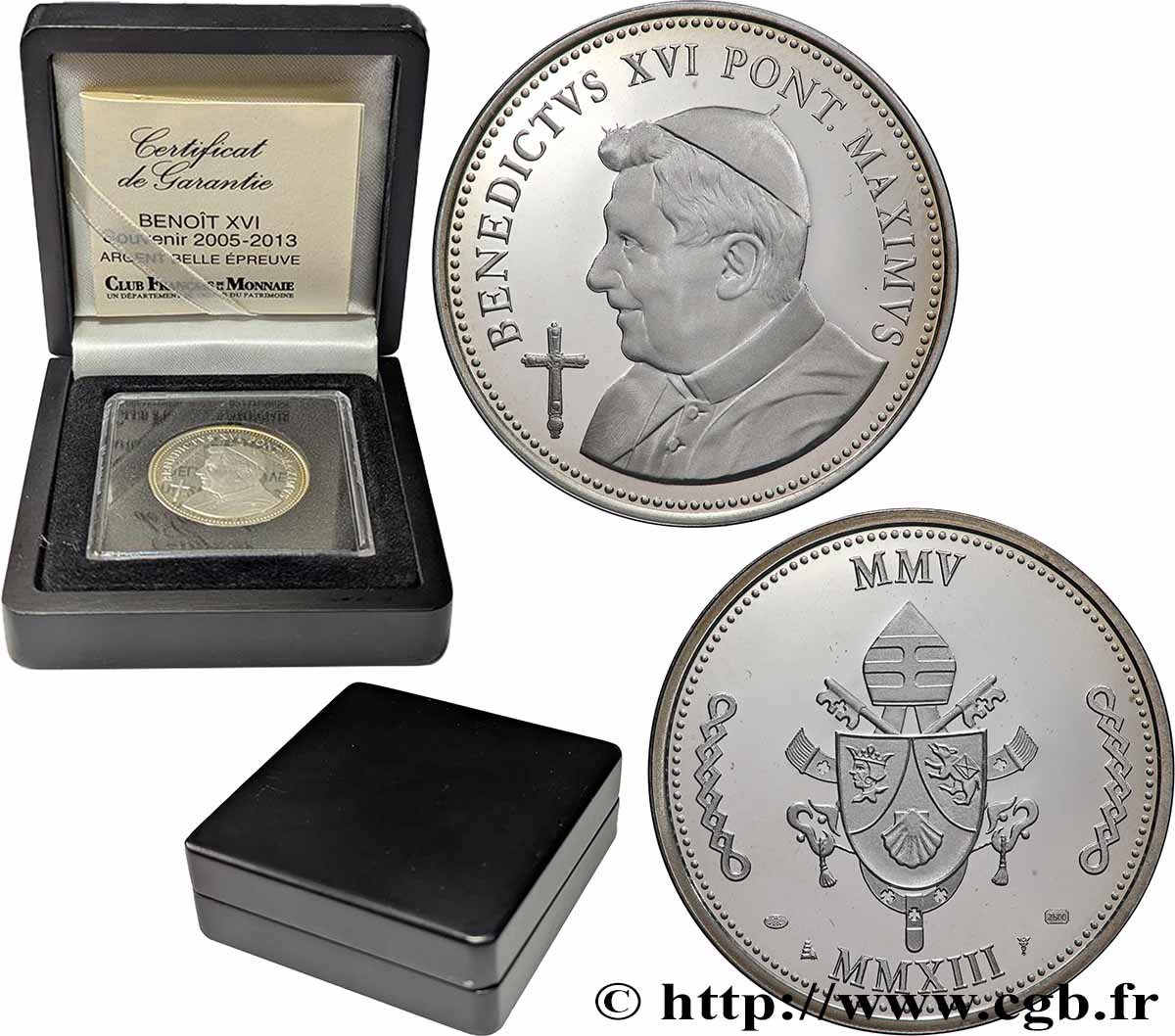 VATICAN AND PAPAL STATES Médaille, Benoît XVI MS