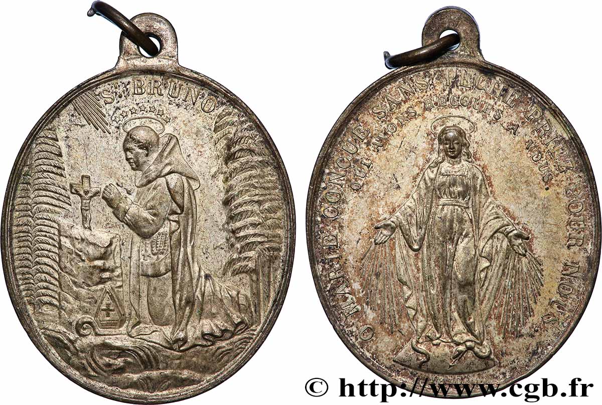 MÉDAILLES RELIGIEUSES Médaille, Saint Bruno fVZ