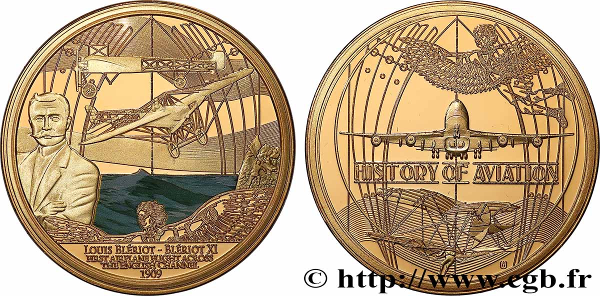 AERONAUTICS - AVIATION : AVIATORS & AIRPLANES Médaille, Louis Blériot fST