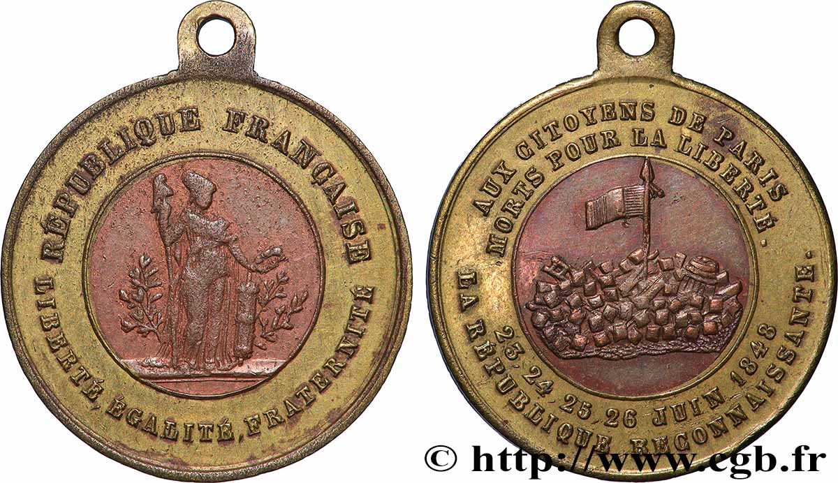 DEUXIÈME RÉPUBLIQUE Médaillette, Les journées de juin 1848 TTB+