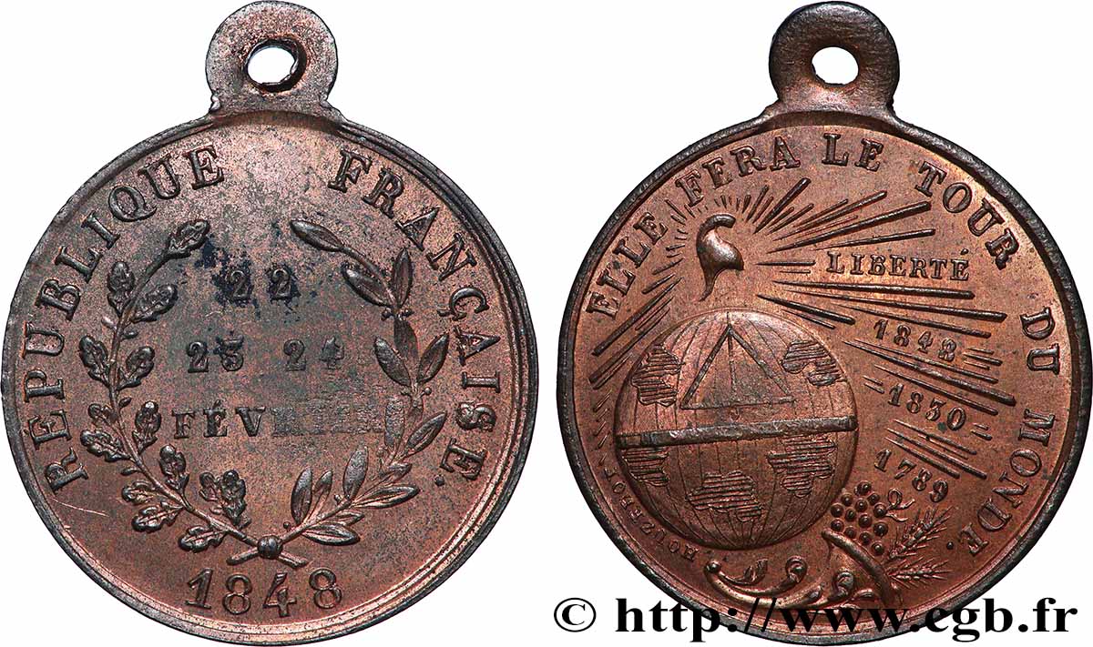 DEUXIÈME RÉPUBLIQUE Médaillette, Les journées de février q.SPL