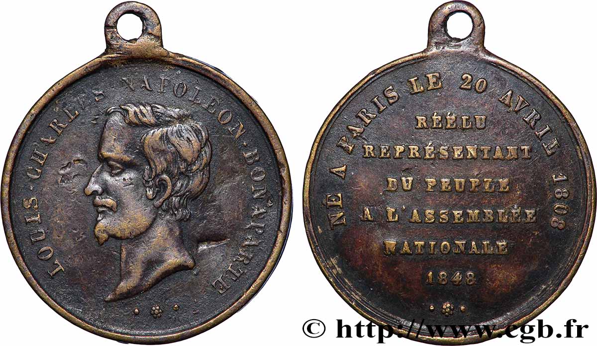 ZWEITE FRANZOSISCHE REPUBLIK Médaillette, reÉlection du représentant du peuple SS