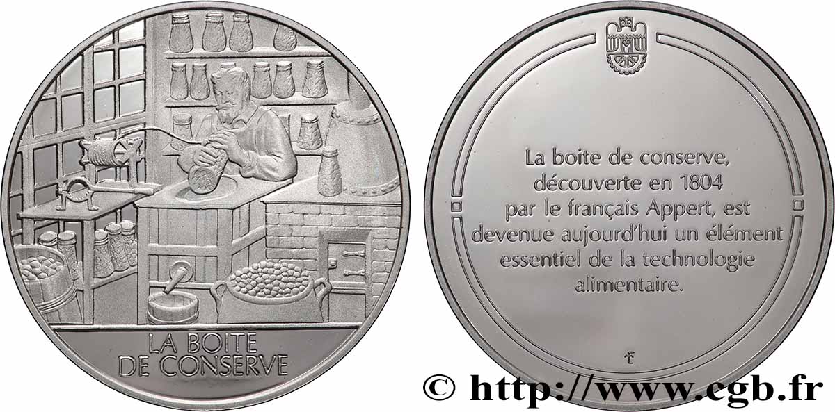 THE 100 GREATEST INVENTIONS OF HUMANITY Médaille, Invention de la boîte de conserve Proof set