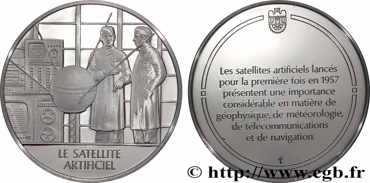THE 100 GREATEST INVENTIONS OF HUMANITY Médaille, Invention du satellite artificiel Proof set