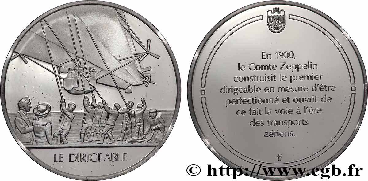 THE 100 GREATEST INVENTIONS OF HUMANITY Médaille, Invention du dirigeable Proof set
