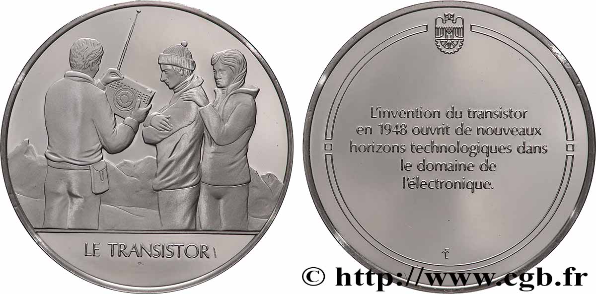 LE 100 PIÙ GRANDI INVENZIONI DELL UMANITÀ Médaille, Invention du transistor BE