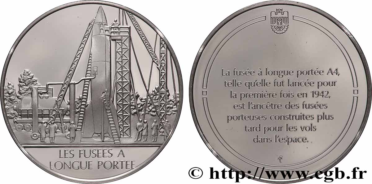 LE 100 PIÙ GRANDI INVENZIONI DELL UMANITÀ Médaille, Invention des fusées à longue portée BE