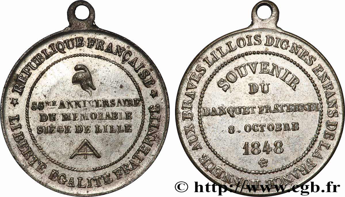 DEUXIÈME RÉPUBLIQUE Médaille, Fraternisation des gardes nationales XF