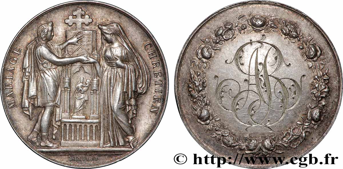 AMOUR ET MARIAGE Médaille, Mariage chrétien TTB+